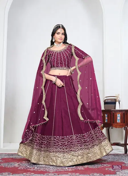 Purple Colour Mehvish Vol 36 By Dani Creation Art Silk Mirror Work Embroidered Lehenga Choli 3062